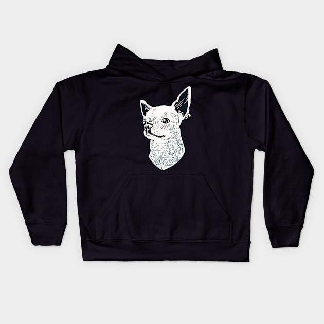 dog tattoo Kids Hoodie by mkstore2020